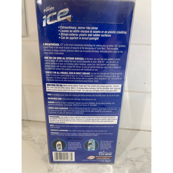 NEW Discontinued Turtle Wax Ice Synthetic 16oz Liquid Polish Cloth & Applicator - Picture 4 of 7